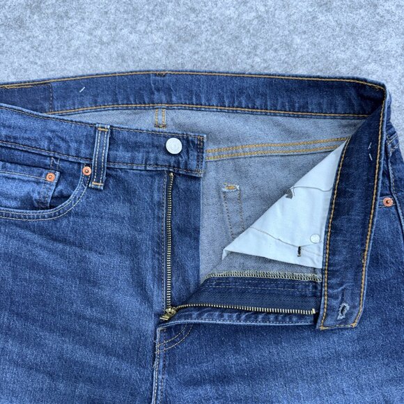 Levi's 505 Jeans Men's 34x34 Regular Fit Straight Leg Blue Denim Stonewash NEW - Picture 10 of 15